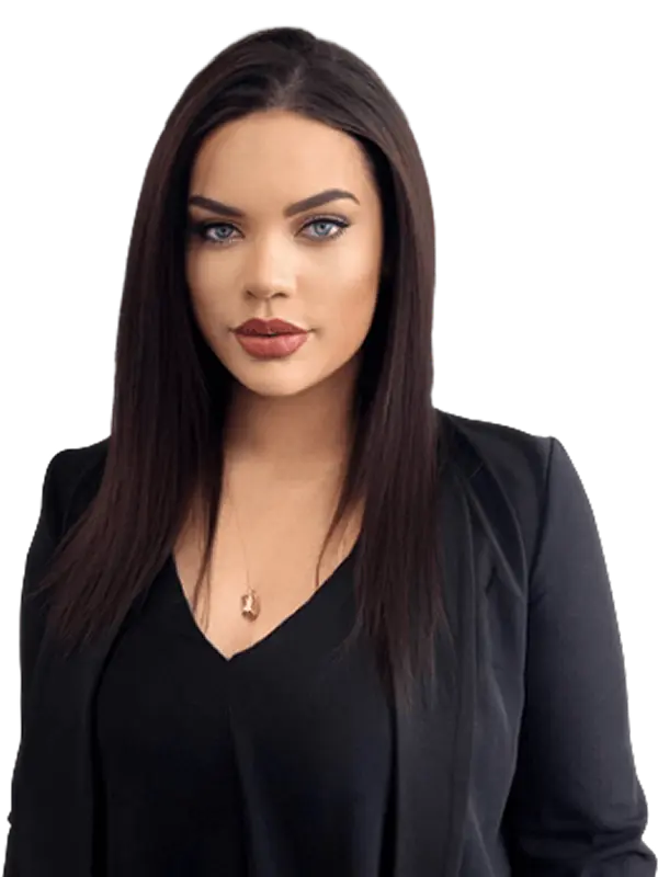 Brooke Wilson with long dark hair wearing a black blazer